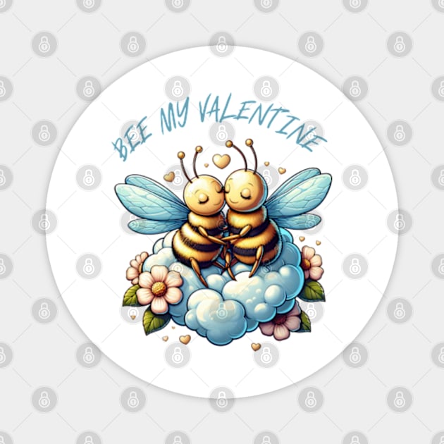 couple of bees embracing on a cloud Magnet by StyleTops